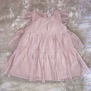 18-24mo dress, light pink, pleated gauze over cotton, very cute!